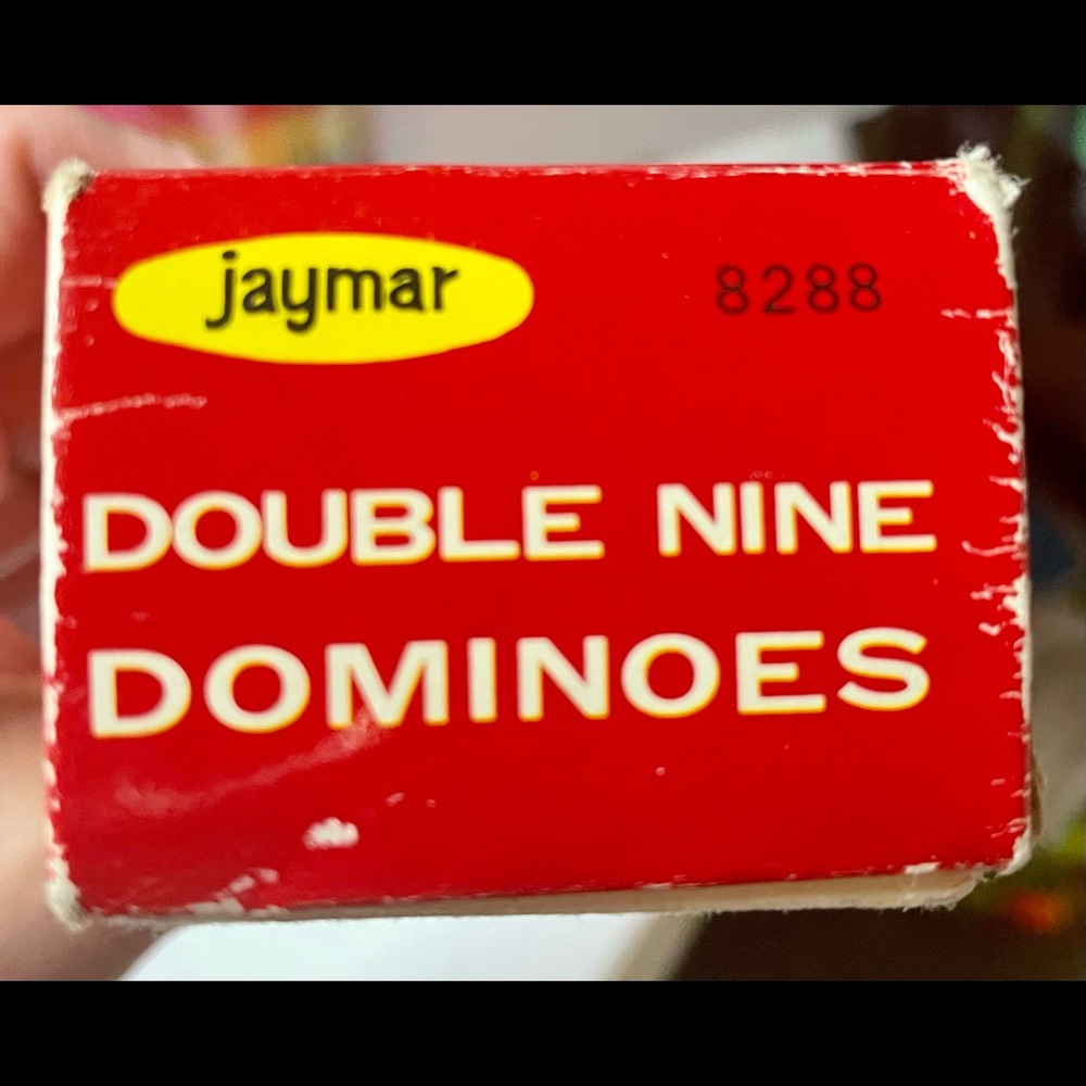Vintage  Double Nines ! wooden dominoes in original box. 55 pieces